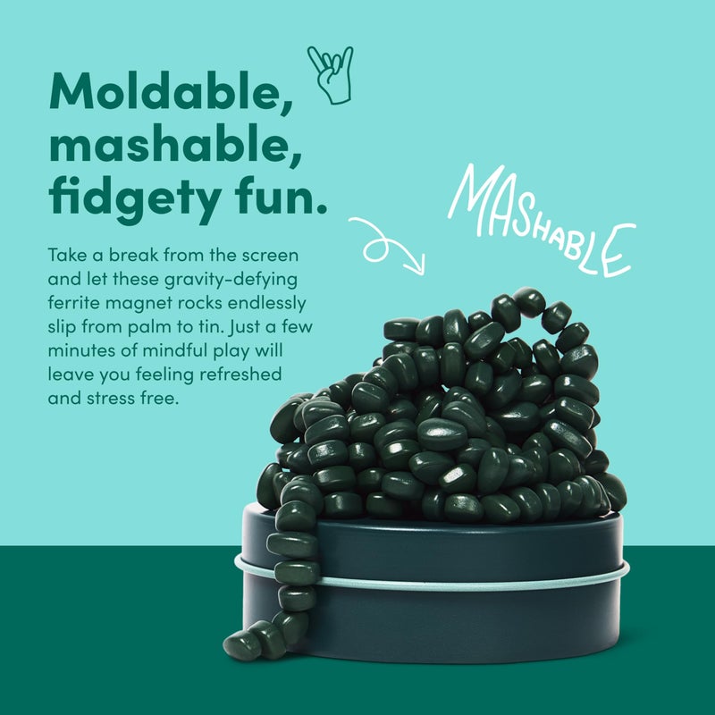 Speks Crags Ferrite Putty | 1000+ Ferrite Stones in a Tin | Fidget Toy for Adults & Teens 14+ | Desk Toy for Office or Stress Relief Present | Matte Jade, Large - Image 4