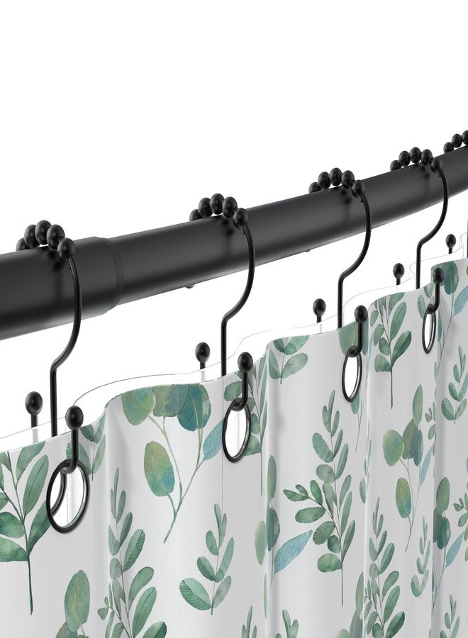CalcMetal 42-72 Inches Adjustable Arched Curved Shower Curtain Rod with 12 Pcs Shower Curtain Rings for Bathroom, Fitting Room, or Kitchen, Wall Drill Needed, Easy Installation, Matte Black - Image 2