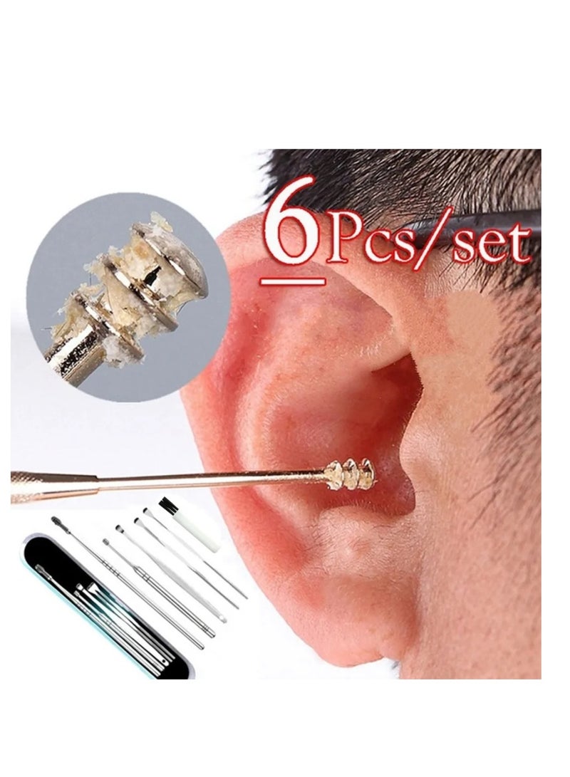 مجموعة أدوات تجميل لإزالة شمع الأذن من الفولاذ المقاوم للصدأ حلزونية لإزالة شمع الأذن - Image 3