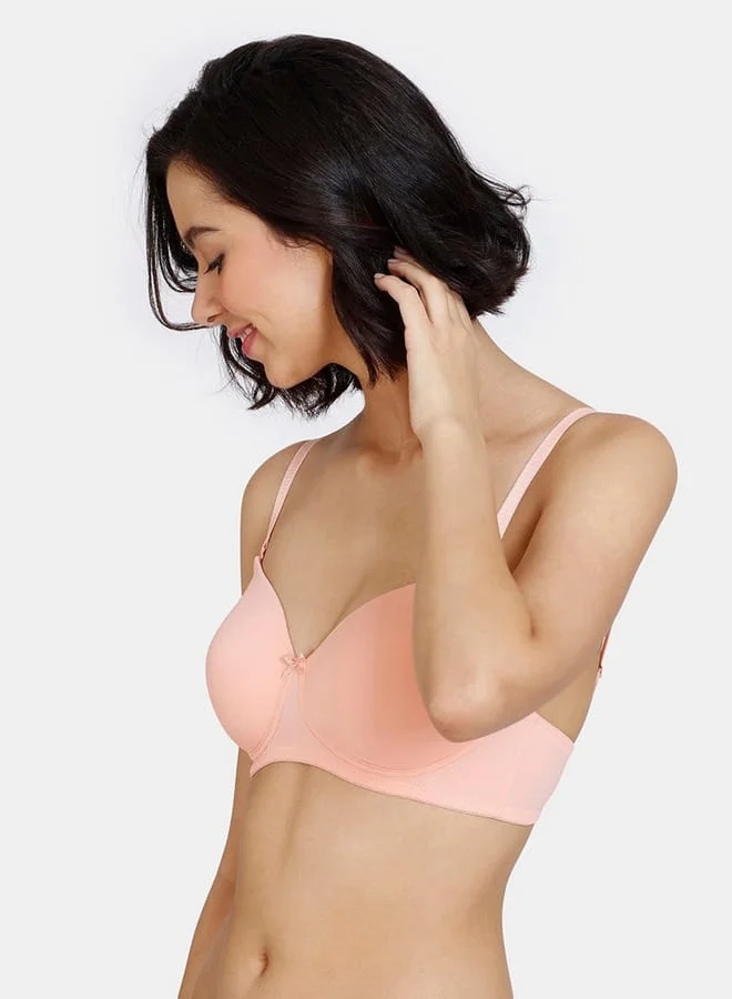 zivame Zivame Solid Padded T-shirt Bra with Hook and Eye Closure