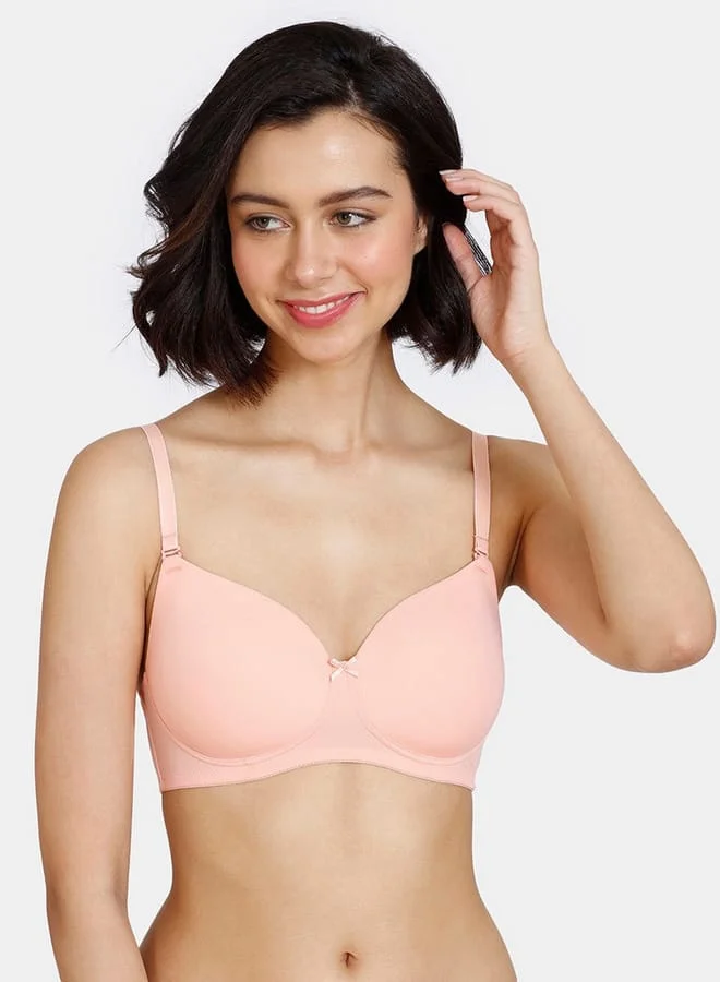 zivame Zivame Solid Padded T-shirt Bra with Hook and Eye Closure