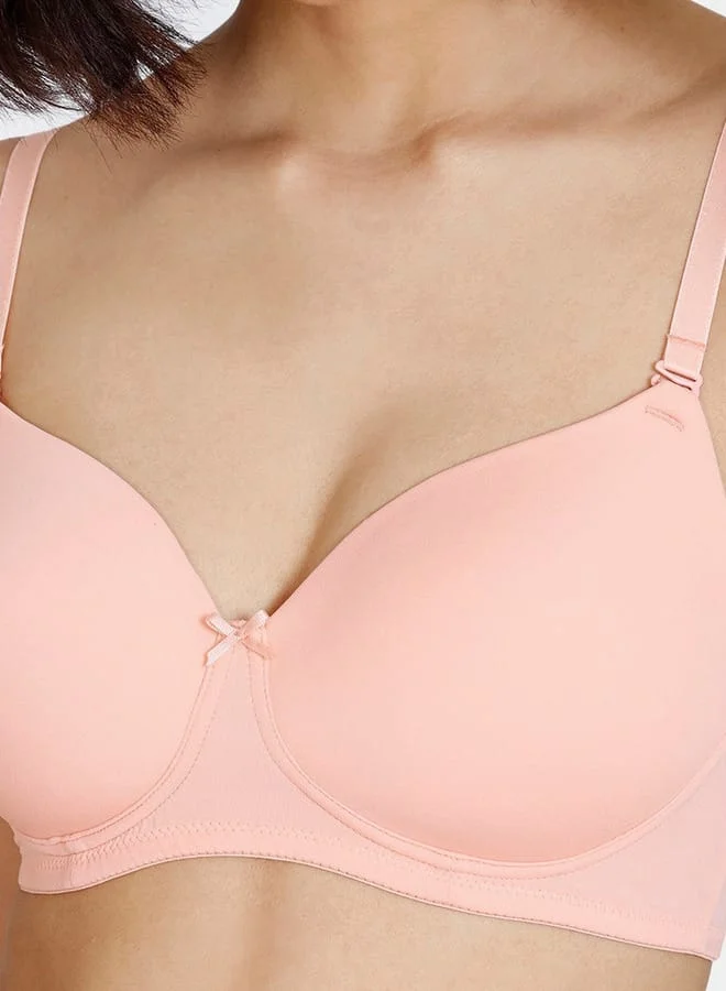 zivame Zivame Solid Padded T-shirt Bra with Hook and Eye Closure