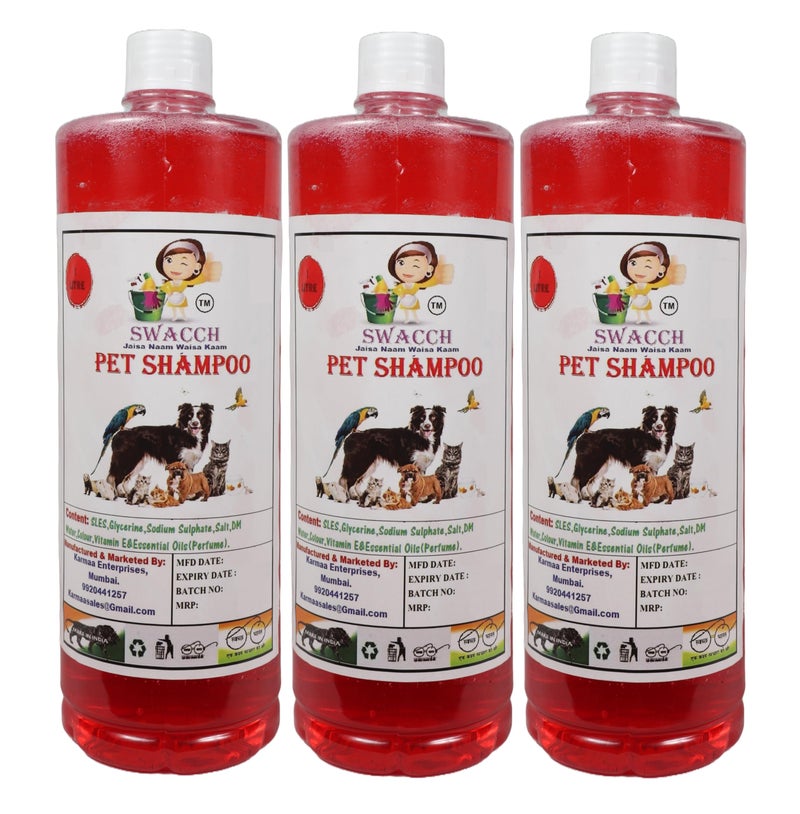 SWACCH PET Shampoo (1 Litre) (Combo Pack of 3) Strawberry - Image 2
