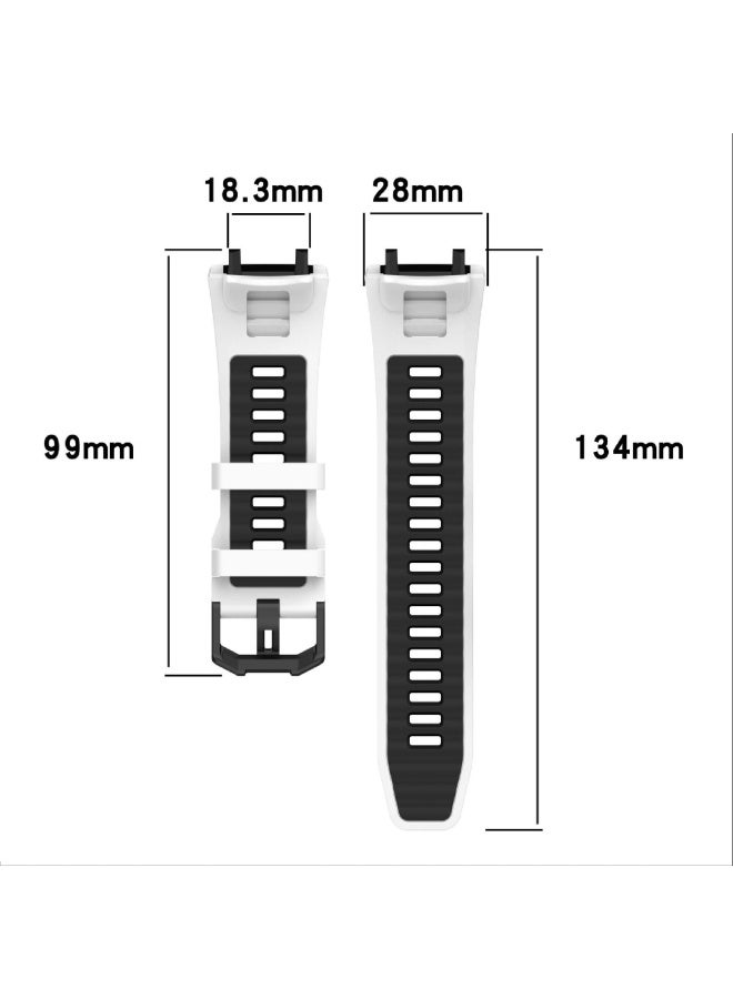 Strap Compatible with Amazfit T-Rex 3, Soft TPU Watch Band, Strap Replacement for Women Men with Metal Buckle (orange/black) - Image 3