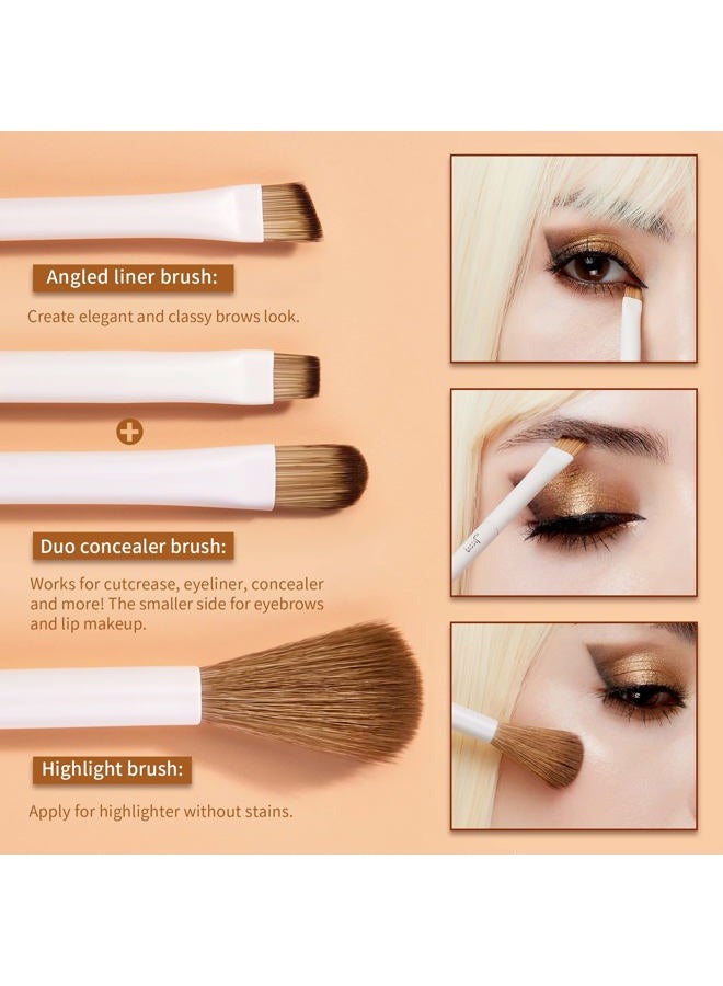 Jessup Precision Makeup Brushes 10Pcs Eye Makeup Brush Set Premium Synthetic Eyeshadow Concealer Eyeliner Eyebrow Blending Highlight Brush, Light Grey T330 - Image 5