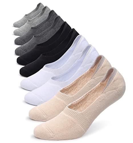 Pareberry Women's Thick Cushion Cotton Athletics Casual Low Cut Flat Non-Slip Boat Liner No Show Socks-5/10 Pack (Shoe Size: 5-8.5, Z01-Multicoloured-10 Pack)Medium - Image 1
