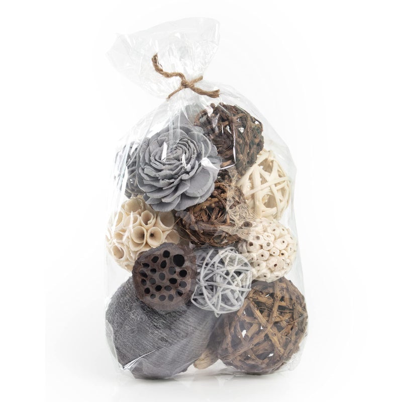 Natural Tones Vase  Bowl Fillers  Floral  Decorative Balls Home Decor Grey Rose