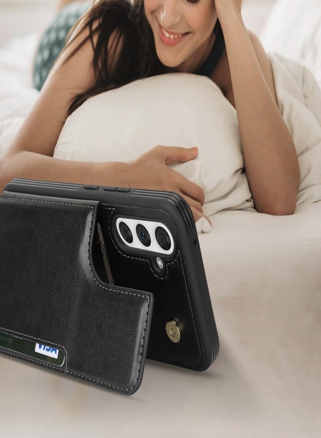 iCoverCase Compatible with Samsung Galaxy A54 5G Case with Card Holder, A54 5G Wallet Case for Women Men [RFID Blocking] PU Leather Protective Phone Case for A54 5G (Black) - Image 5