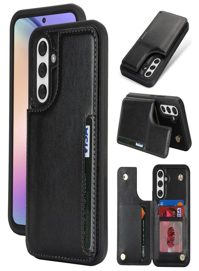iCoverCase Compatible with Samsung Galaxy A54 5G Case with Card Holder, A54 5G Wallet Case for Women Men [RFID Blocking] PU Leather Protective Phone Case for A54 5G (Black) - Image 1