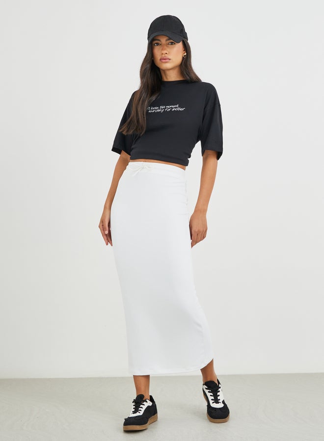 Styli Styli Slogan Print Short Sleeve Oversized T-Shirt  - Image 2