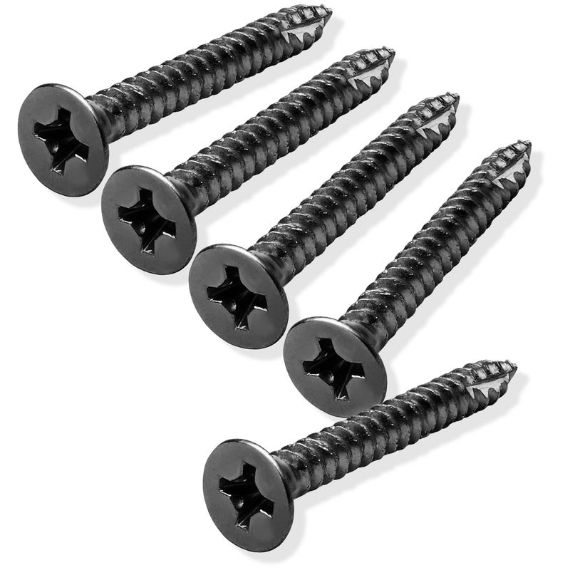 Cauldham Black Wood Screws #9 x 1-1/2 Inch for Door Hinges - 25 Pack - Image 1