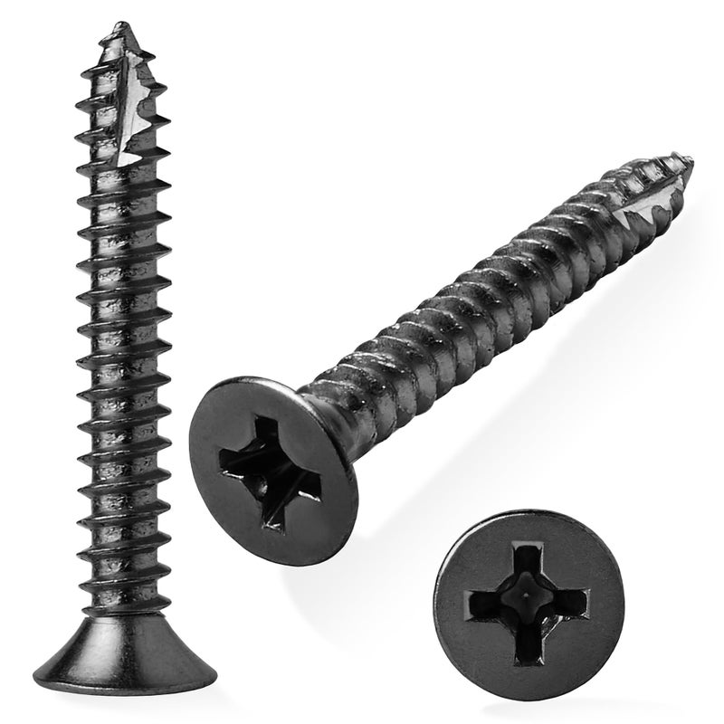 Cauldham Black Wood Screws #9 x 1-1/2 Inch for Door Hinges - 25 Pack - Image 5