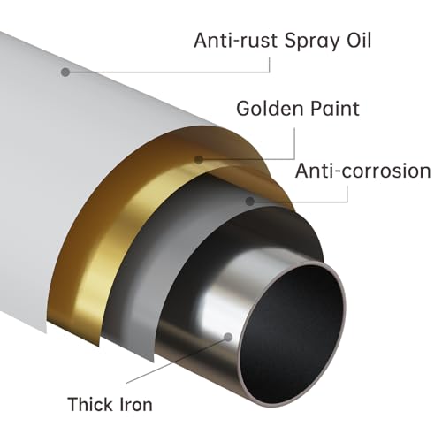EBOATOP Gold Shower Curtain Rod - No Drill Non-Slip Spring Tension Shower Rod for Window or Bathroom, 27-43 inches Metal Steel, Gold - Image 5