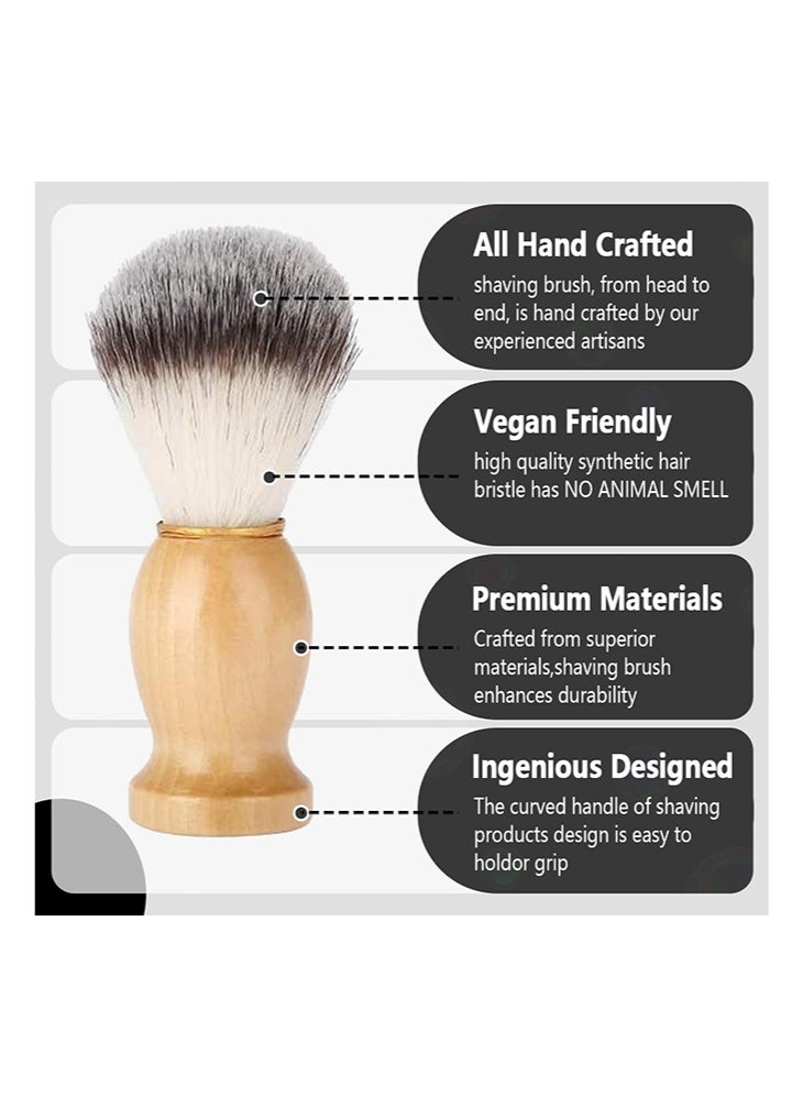 meayul Shaving Brush Set 3 in 1 Men Shaving Brush Kit with Badger Hair Shaving Brush Stainless Steel Soap Bowl Stand, Beard Shaving Cleaning Tool Professional Salon Tool for Men Father Husband Boyfriend Gift - Image 3