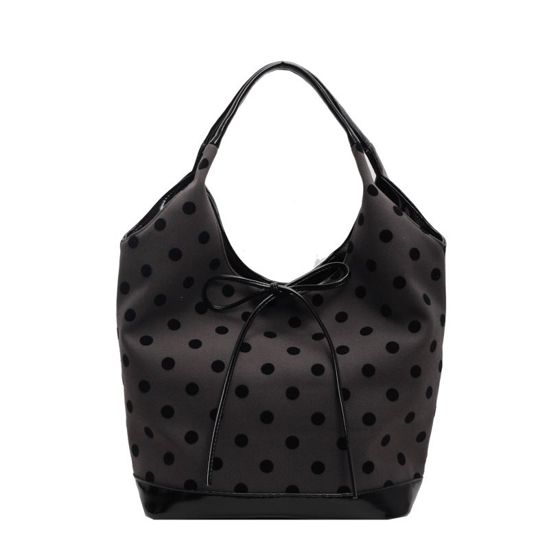 Korean Style Retro Large Capacity Underarm Bag Women'S 2024 Super Popular Bow Tote Bag Portable Shoulder Bag - Image 1
