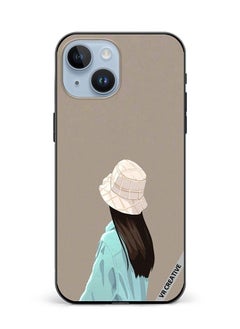 Protective Case Cover For Apple iPhone 15 Plus Brown Hat Girl Design Multicolour