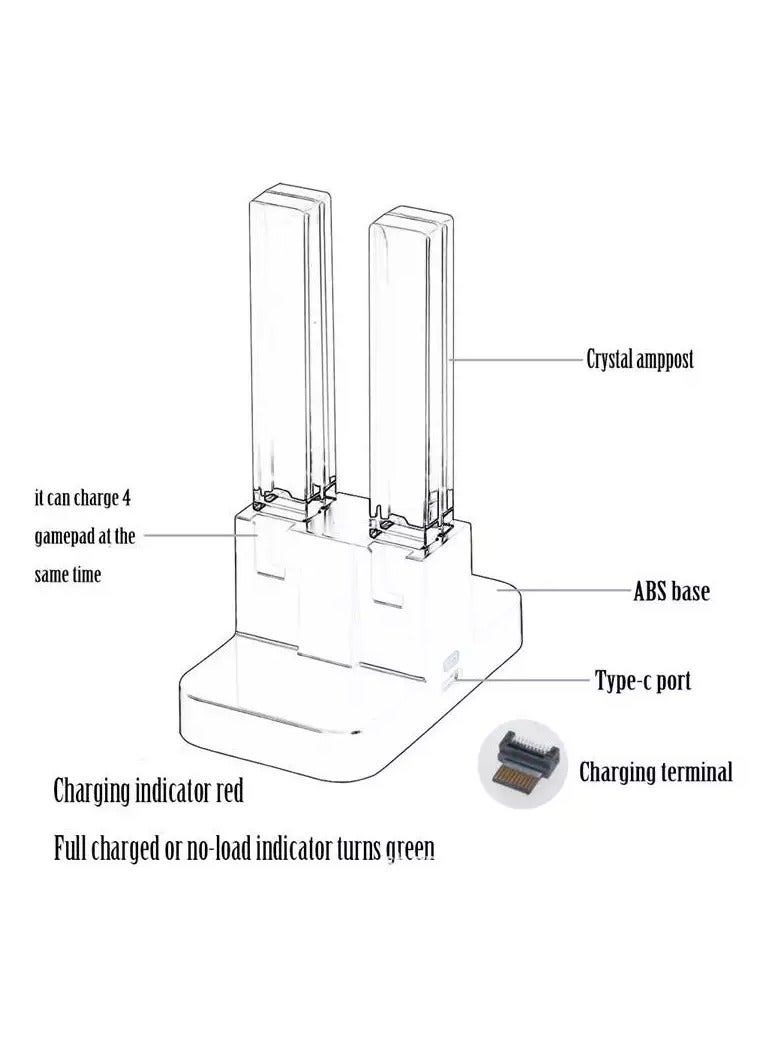USB 4 Port Charging Station For Nintendo Switch Lite Console Charger Base - Image 2