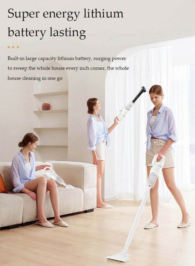 DUNISO مكنسة كهربائية لاسلكية، 15000Pa مكنسة لاسلكية قوية 3 في 1، خفيفة الوزن وصامتة للغاية لتنظيف الأرضيات الخشبية والسجاد والحيوانات الأليفة والسيارات - Image 3