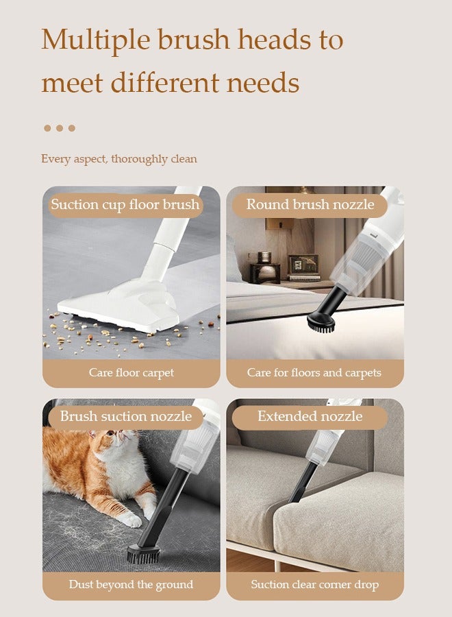DUNISO مكنسة كهربائية لاسلكية، 15000Pa مكنسة لاسلكية قوية 3 في 1، خفيفة الوزن وصامتة للغاية لتنظيف الأرضيات الخشبية والسجاد والحيوانات الأليفة والسيارات - Image 4