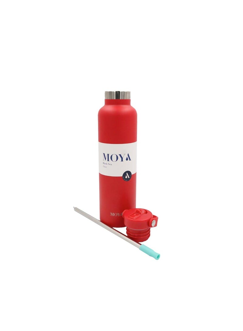 Moya "Black Sea"  700ml Insulated Sustainable Water Bottle Red - Image 5
