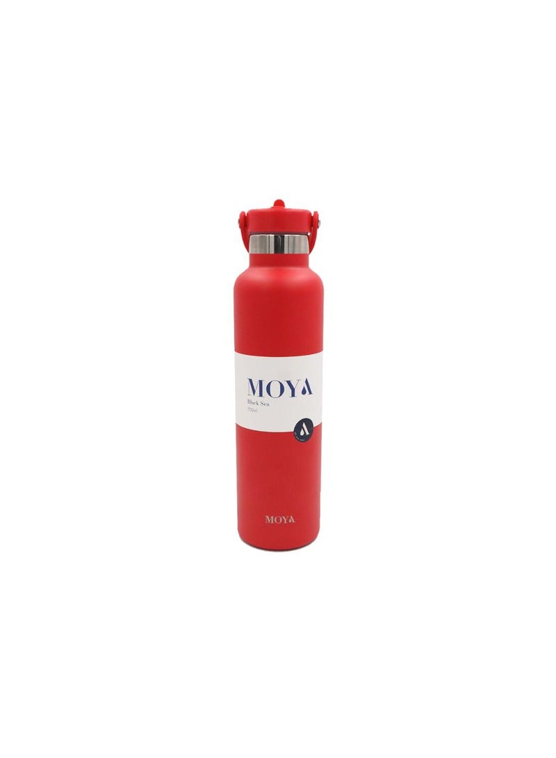 Moya "Black Sea"  700ml Insulated Sustainable Water Bottle Red - Image 2