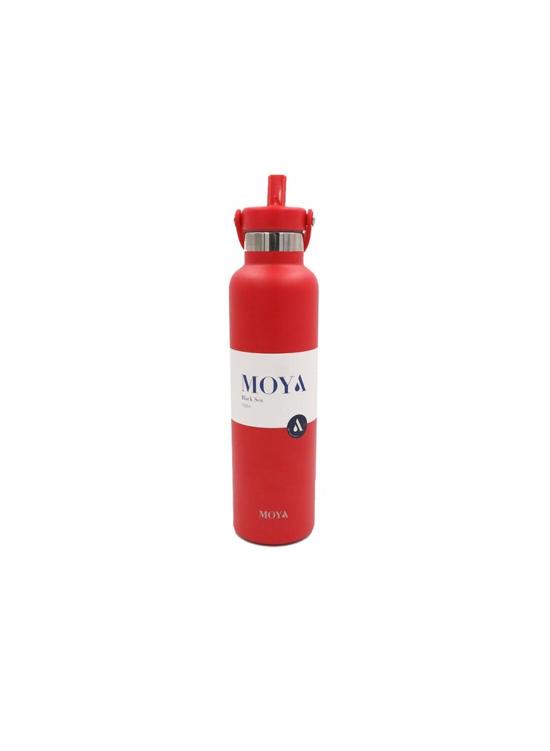 Moya "Black Sea"  700ml Insulated Sustainable Water Bottle Red - Image 3