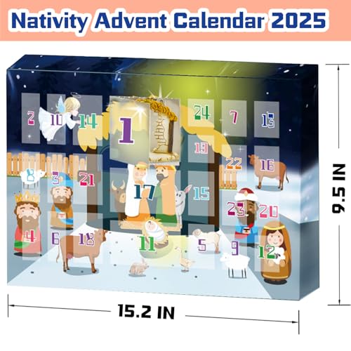 MADO Nativity Advent Calendar 2025 Nativity Set for Kids Christmas Advent Calendar for Kids Boys Girls Teens Toddler Children Christian Religious Advent Calendar Gifts Toy - Image 4