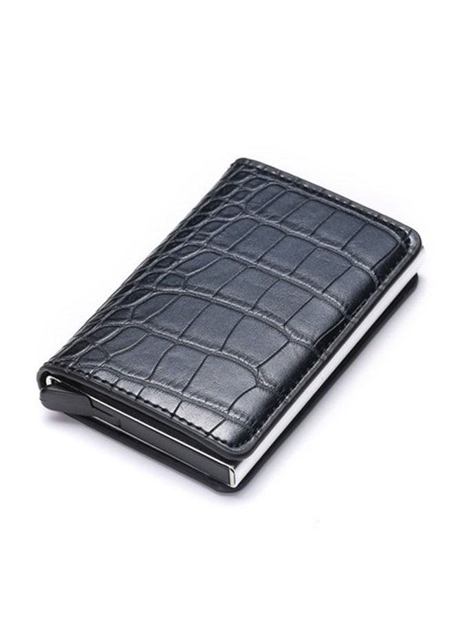 We Happy - RFID Protection Leather Cover Ultra-Thin Aluminum Case Premium Credit Card Holder Automatic Pop UP Wallet - Image 1