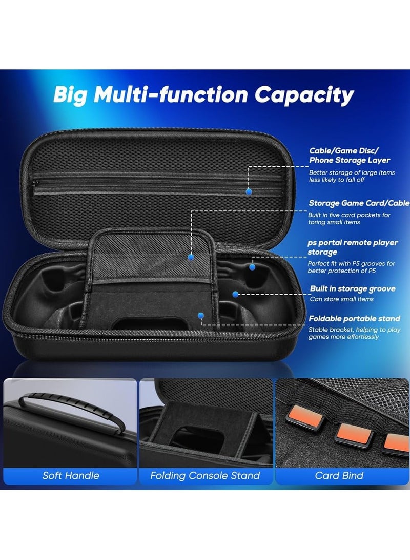 PS5 Portal 12-in-1 Accessory Bundle, Hard Case, Clear Protective Case, 2 Screen Protectors, 4 Thumb Grips, Carbon Black - Image 3