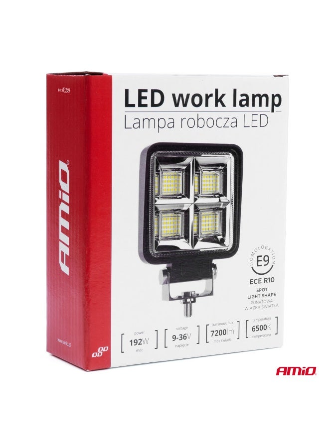 أميو كشاف عمل LED بعدد 64 ليد بنمط سبوت 9–36 فولت – مصباح قيادة للطرق الوعرة 6500 كلفن مقاوم للماء AWL38 - Image 3