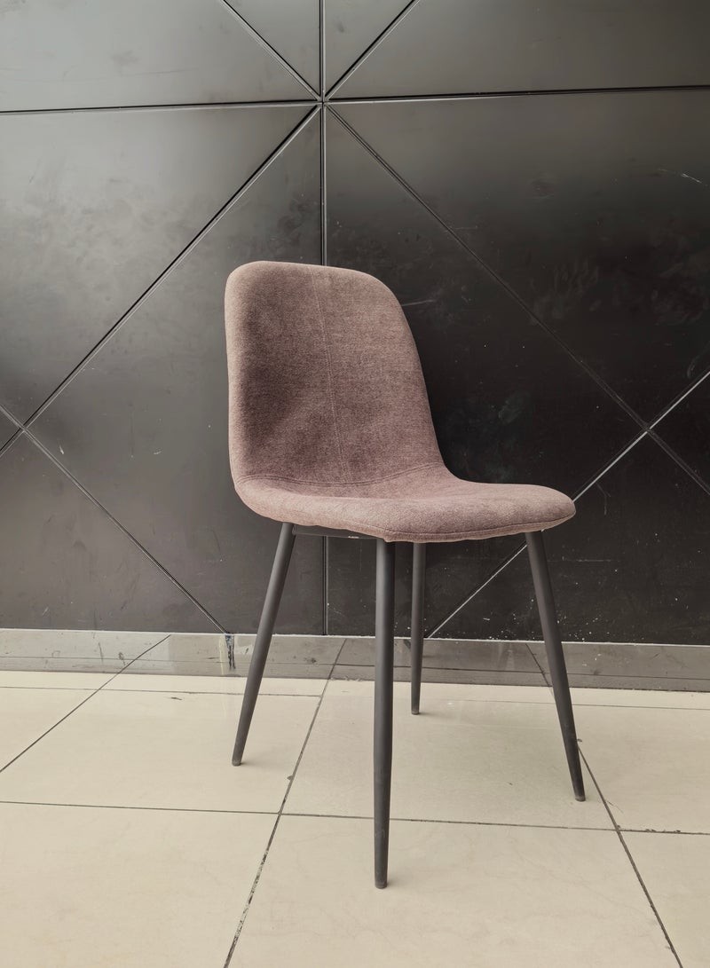 لاني كراسي طعام لكراسي جانبية حديثة في منتصف القرن، كراسي طعام معبأة بالأقمشة مع مطبخ للأقدام المعدنية، غرفة المعيشة، مطعم والأحداث، قطعة واحدة براون - Image 2