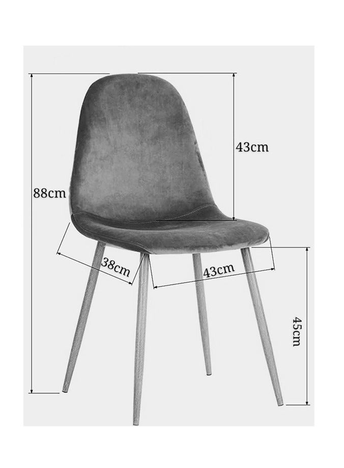 لاني كراسي طعام لكراسي جانبية حديثة في منتصف القرن، كراسي طعام معبأة بالأقمشة مع مطبخ للأقدام المعدنية، غرفة المعيشة، مطعم والأحداث، قطعة واحدة براون - Image 3