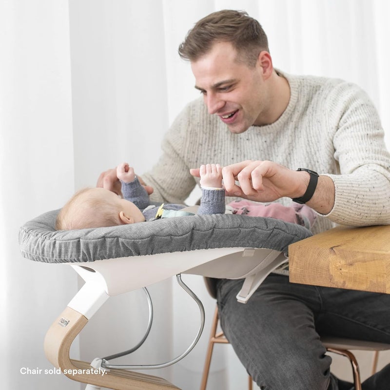 STOKKE طقم ستوكه نومي لحديثي الولادة أبيض رمادي رمل يشمل حزام أمان 5 نقاط مجموعة قماش قابلة للغسل وعكسية تناسب جميع كراسي ستوكه نومي - Image 5