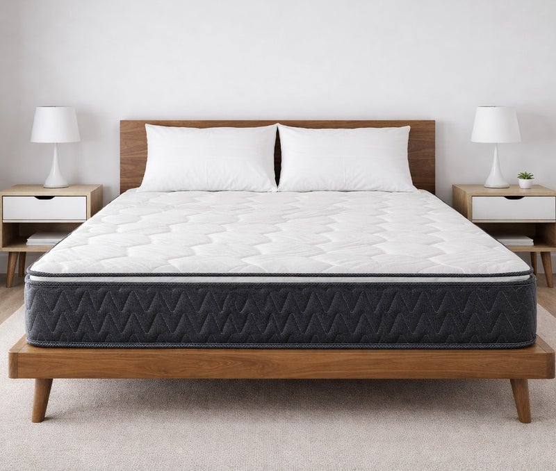 Rexal Home Cozy King Size Bonnell Spring Mattress with Pillow Top – 180 × 190 × 25 cm – Medium Firm Comfort - Image 1