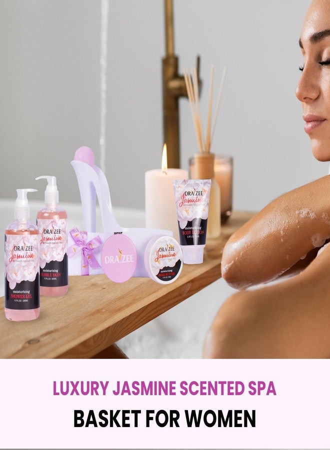 draizee Luxury Spa Gifts for Women - 8 Pc Jasmine Scented Bath and Body Set with Bubble Bath, Lotion & More - Luxury Self Care Kit for Wife, Mom, Girlfriend, Birthday Gifts for Women by Draizee - Image 5