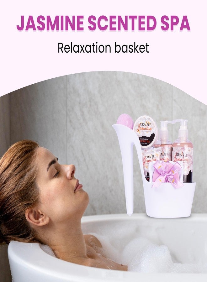draizee Luxury Spa Gifts for Women - 8 Pc Jasmine Scented Bath and Body Set with Bubble Bath, Lotion & More - Luxury Self Care Kit for Wife, Mom, Girlfriend, Birthday Gifts for Women by Draizee - Image 3
