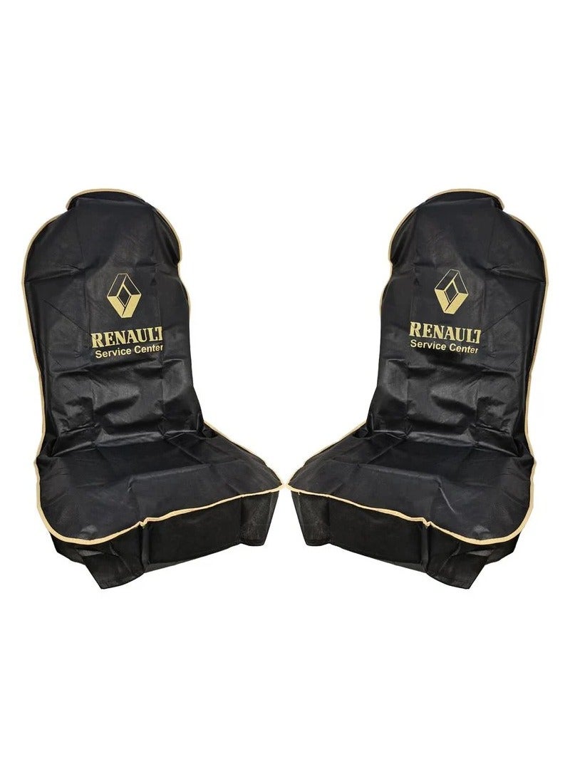 رينو Renault Car Seat Cover Universal Car Seat Dust Dirt Protection Cover Extra Protection For Your Seat 2pcs Set Black - Image 1