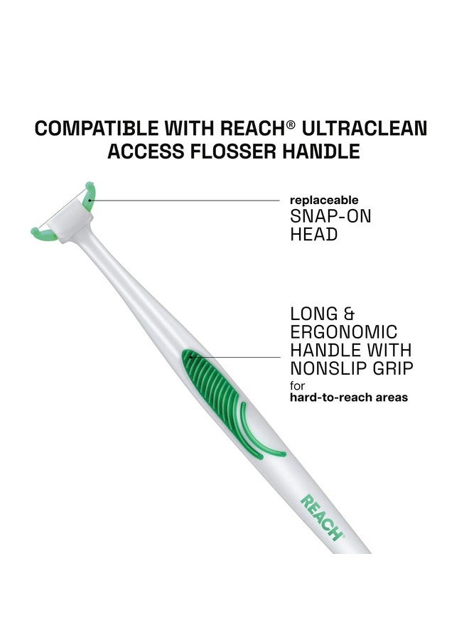 ريتش رؤوس إعادة تعبئة خيط تنظيف الأسنان REACH Ultraclean Access، بنكهة النعناع، مزيل للبلاك للأسنان، مقاوم للتمزق، للمناطق التي يصعب الوصول إليها، للعناية بالفم، خالٍ من PFAS، للبالغين والأطفال، عبوة واحدة، 28 قطعة - Image 4
