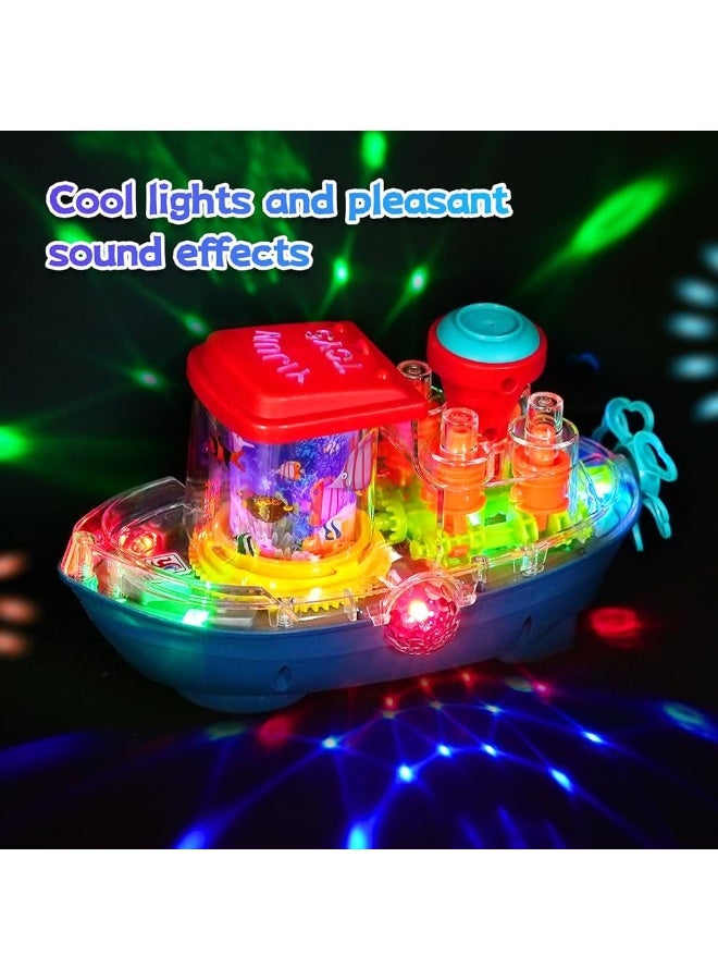 AlArabSooq Transparent Gear Land Ship | Best for Fun Loving Kids | Learning & Brain Development of Kids | 360 Moving Direction | LED Flash Lights with Music | Unisex (Girls & Boys) | 3+ Plus Age | 3AA Batteries Operated, Color May Vary | - Image 4