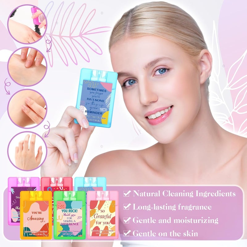Frienda 24 Sets Hand Sanitizer Spray Bulk Thank You Hand Sanitizer Travel Size with Motivational Cards Organza Bags Pocket Spray Bottle Appreciation Gifts Set for Women Mothers Day Nurse Week - Image 3