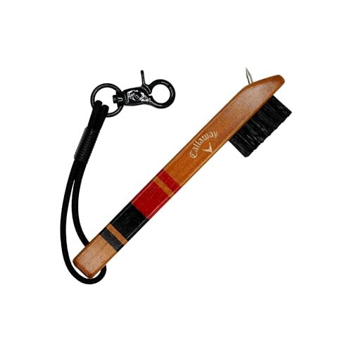 Callaway Heritage Wood Golf Club Brush with Groove Cleaner BlackRed - Image 1