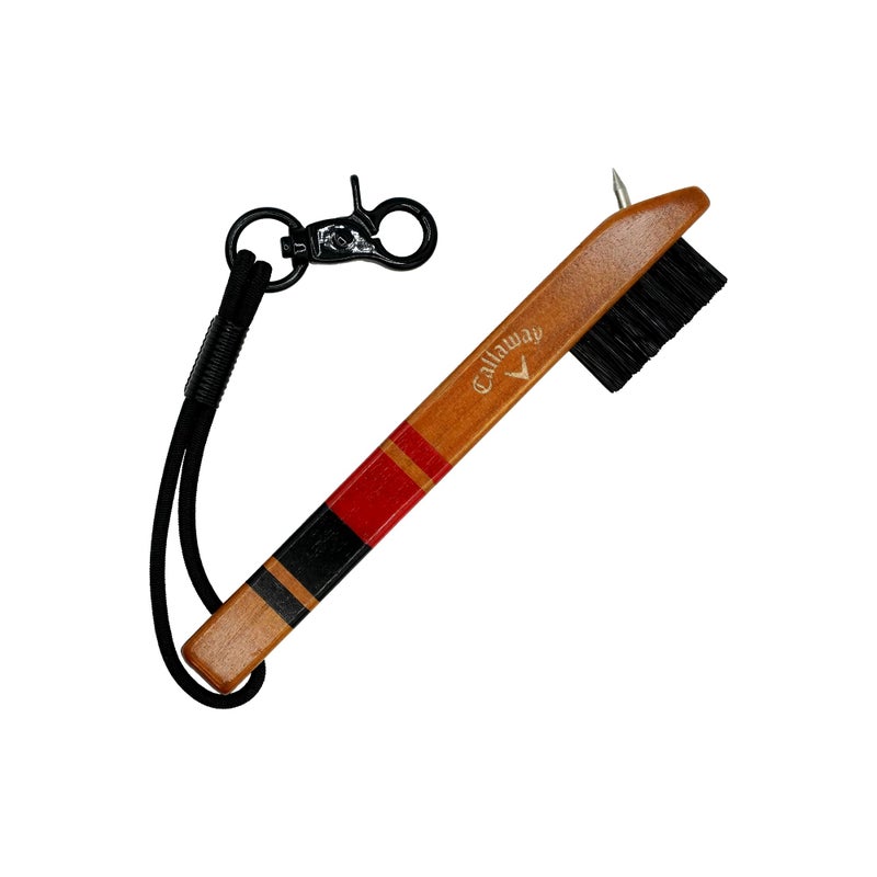 Callaway Heritage Wood Golf Club Brush with Groove Cleaner BlackRed - Image 2