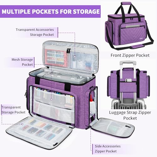 GMAK Sewing Machine Carrying Case Sewing Machine Tote Bag with Removable Padding Pad Universal Carrying Tote Storage Bags Stitching Case with Pockets for Most Standard Brother Singer Janome - Image 3