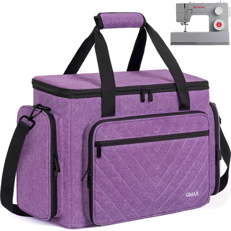 GMAK Sewing Machine Carrying Case Sewing Machine Tote Bag with Removable Padding Pad Universal Carrying Tote Storage Bags Stitching Case with Pockets for Most Standard Brother Singer Janome - Image 2