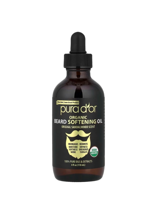 بيورا دور زيت بورا دور العضوي لتنعيم اللحية، خشب الصندل الأصلي، 4 أونصة سائلة (118 مل) - Image 1
