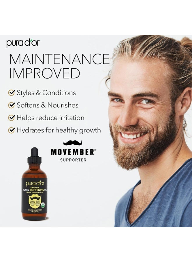 بيورا دور زيت بورا دور العضوي لتنعيم اللحية، خشب الصندل الأصلي، 4 أونصة سائلة (118 مل) - Image 2