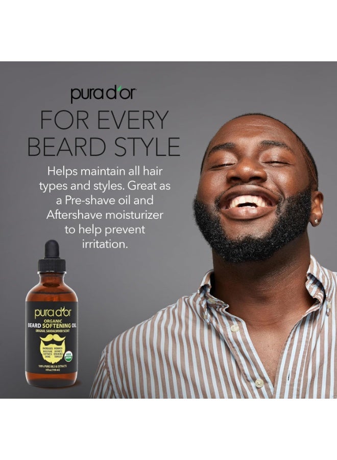 بيورا دور زيت بورا دور العضوي لتنعيم اللحية، خشب الصندل الأصلي، 4 أونصة سائلة (118 مل) - Image 4