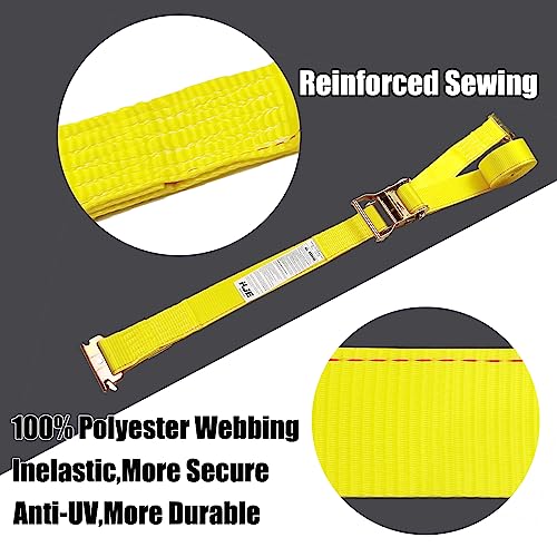 KJE 8 Pack E-Track Ratchet Straps, Heavy Duty 2" x20' Cargo Tie-Downs, 4500LBS Breaking Strength, Standard E Track Fitting Tie Down Ratcheting Strap for Cargo Vans, Trucks, Trailers - Image 5