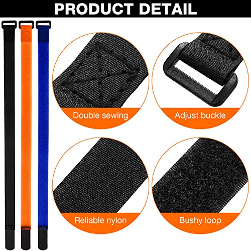 Hestya 12 Pieces Bike Rack Straps 23.6 Inches Adjustable Bike Cinch Straps Wheel Stabilizer Bicycle Accessories for Transporting Bicycles(Black, Orange, Blue) - Image 3