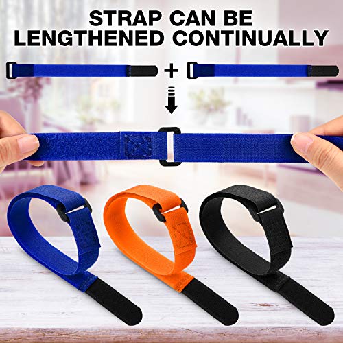 Hestya 12 Pieces Bike Rack Straps 23.6 Inches Adjustable Bike Cinch Straps Wheel Stabilizer Bicycle Accessories for Transporting Bicycles(Black, Orange, Blue) - Image 4